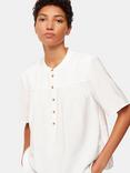 Whistles Freda Half Button Top, White