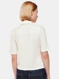 Whistles Grace Ribbed Short Sleeve Shirt, Ivory