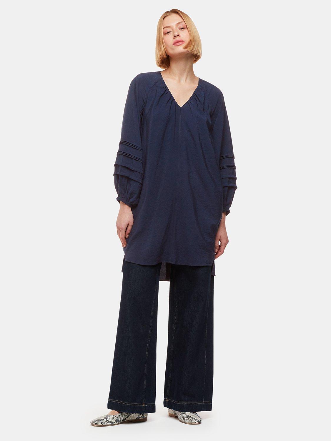 Product image 3 of 5, which shows Whistles Grace V Neck Dress, Navy, 6