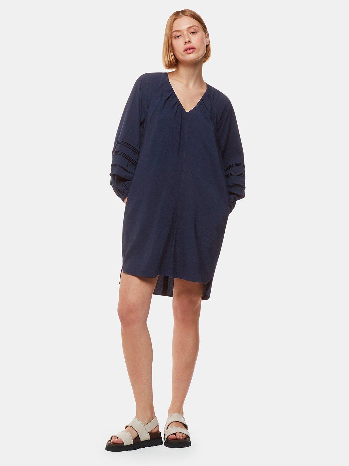 Product image 4 of 5, which shows Whistles Grace V Neck Dress, Navy, 6