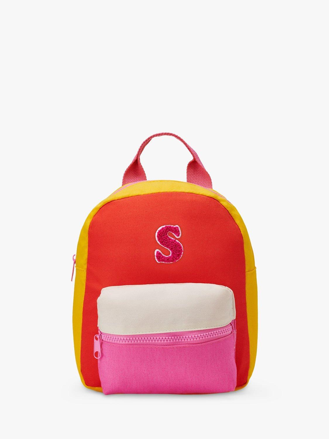 Small Stuff Kids' Initial Colour Block Backpack, Multi, S, One Size