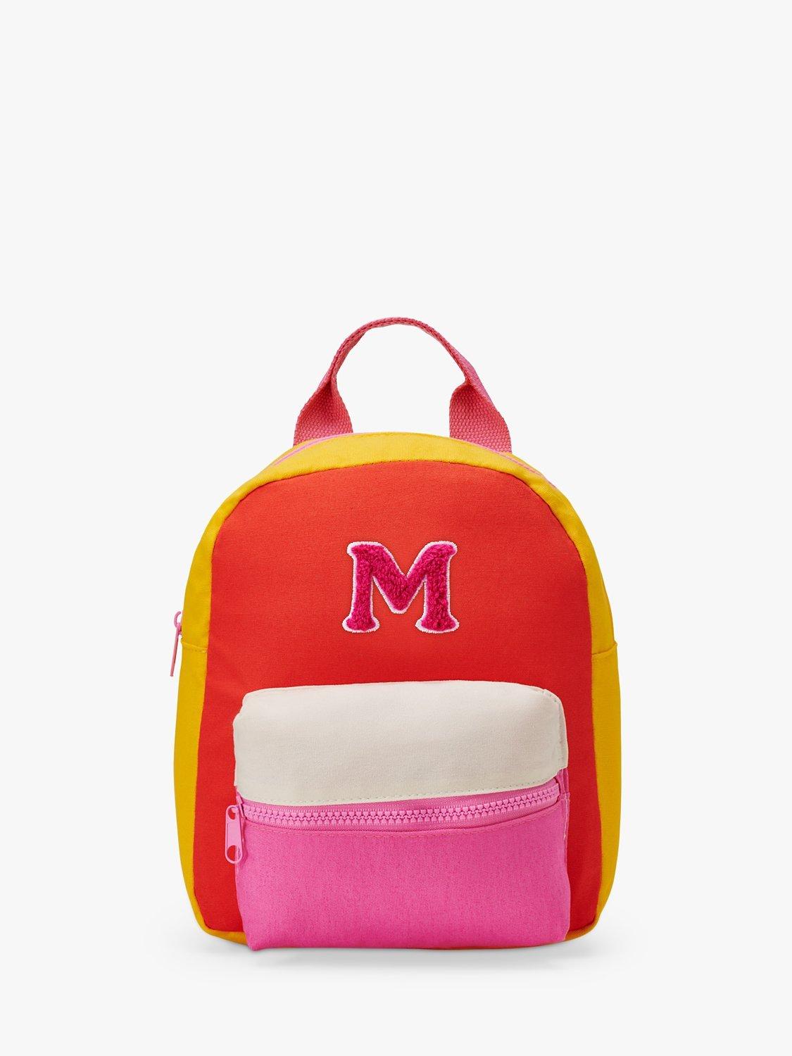Small Stuff Kids' Initial Colour Block Backpack, Multi, M, One Size