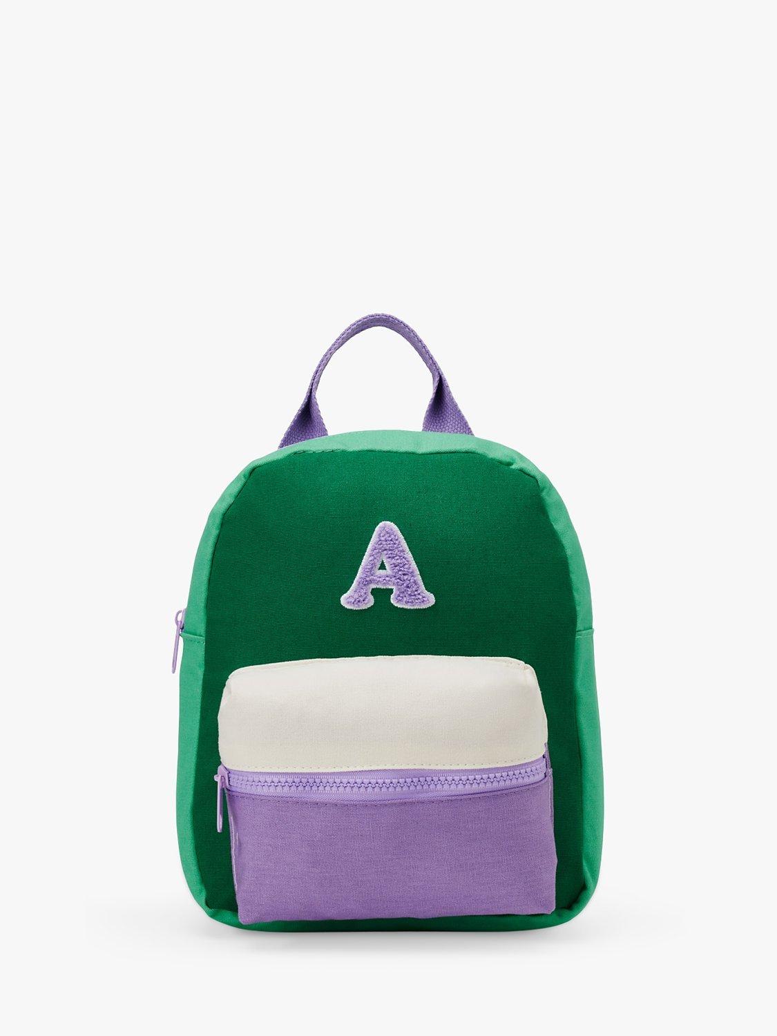 Small Stuff Kids' Initial Colour Block Backpack, Multi, A, One Size