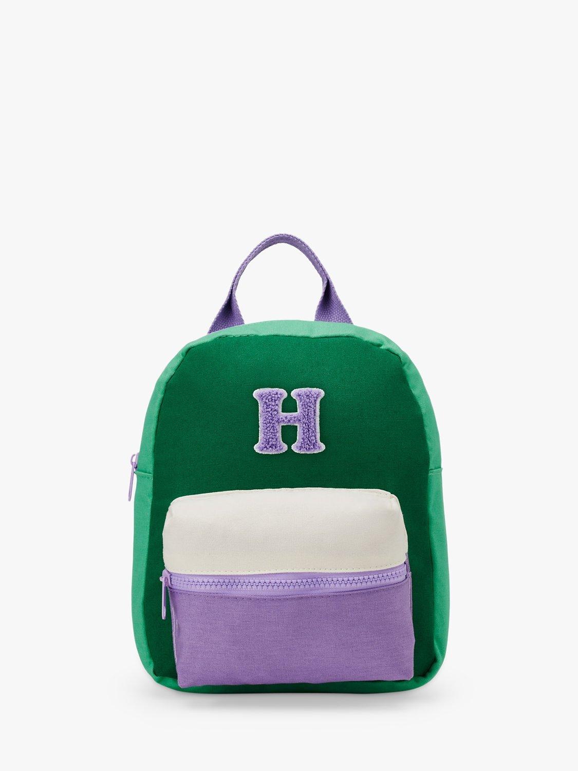 Small Stuff Kids' Initial Colour Block Backpack, Multi, H, One Size