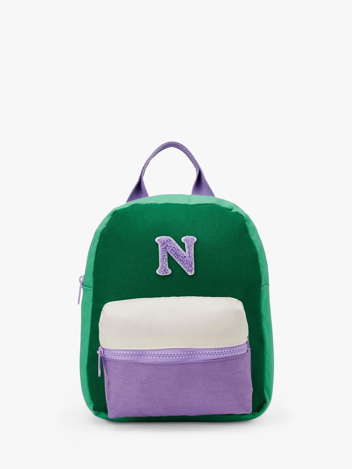 Small Stuff Kids' Initial Colour Block Backpack, Multi, N, One Size