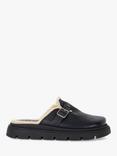 Dune London Gene Fur Lined Leather Flatform Mules, Black