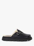 Dune Gene Fur Lined Leather Flatform Mules, Black