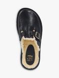 Dune Gene Fur Lined Leather Flatform Mules, Black