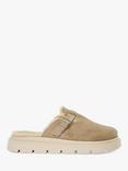 Dune London Gene Leather Fur Lined Mules, Sand, Sand