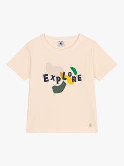 Petit Bateau Kids' Explore Print T-Shirt, Avalanche/Multi, Avalanche/Multi
