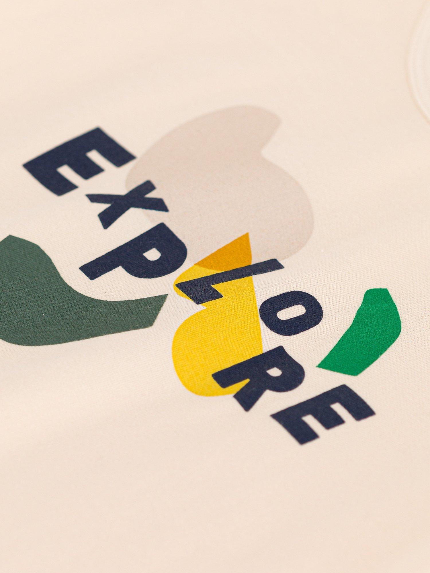 Product image 3 of 3, which shows Petit Bateau Kids' Explore Print T-Shirt, Avalanche/Multi, 4Y