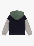 Petit Bateau Kids' Colourblock Fleece Hoodie, Smoke/Multi