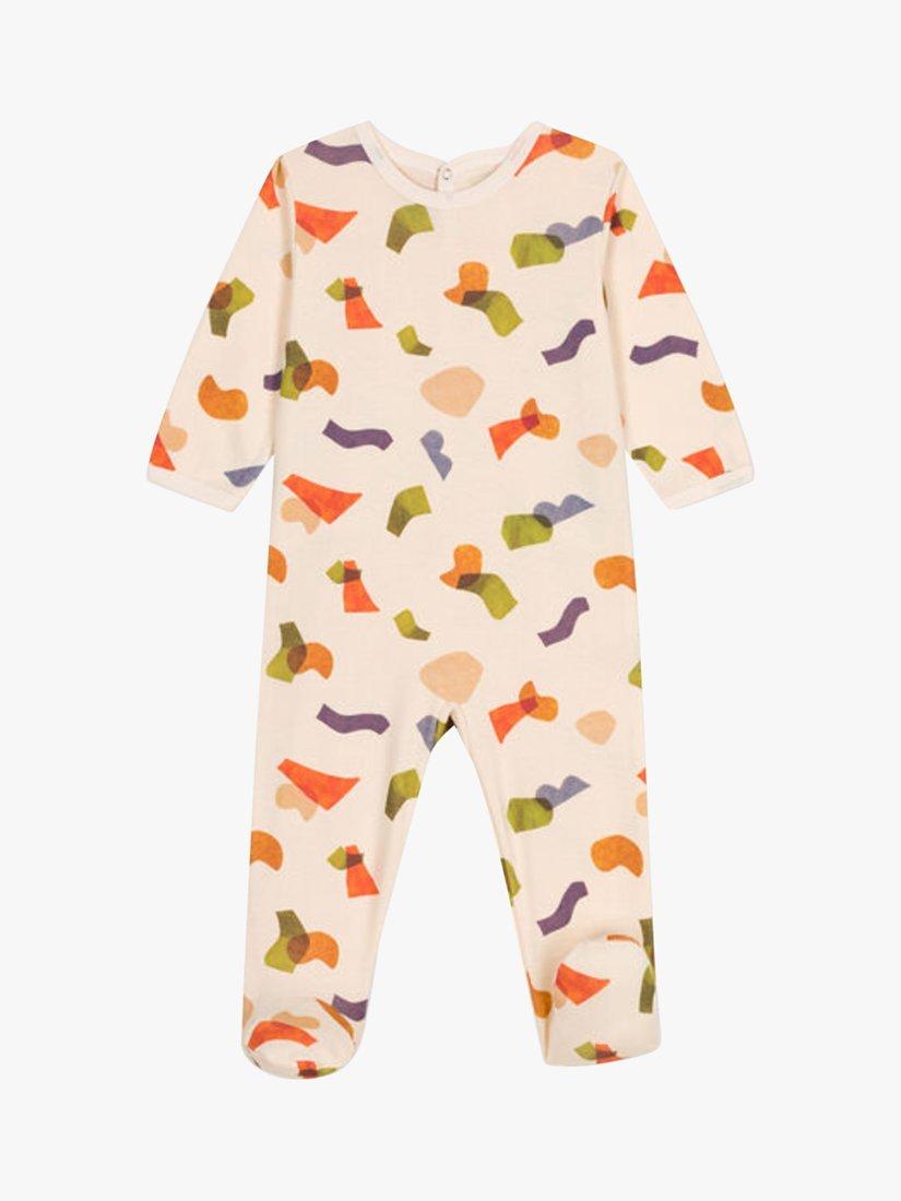 Petit Bateau Baby Abstract Print Sleepsuit, Avalanche/Multi