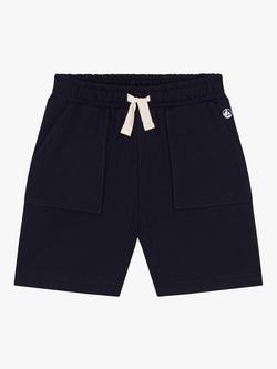 Petit Bateau Kids' Cotton Pocket Drawstring Shorts, Smoke, Smoke