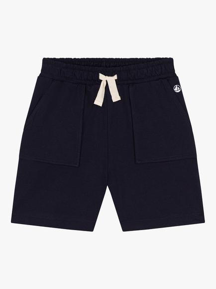 Petit Bateau Kids' Cotton Pocket Drawstring Shorts, Smoke, Smoke