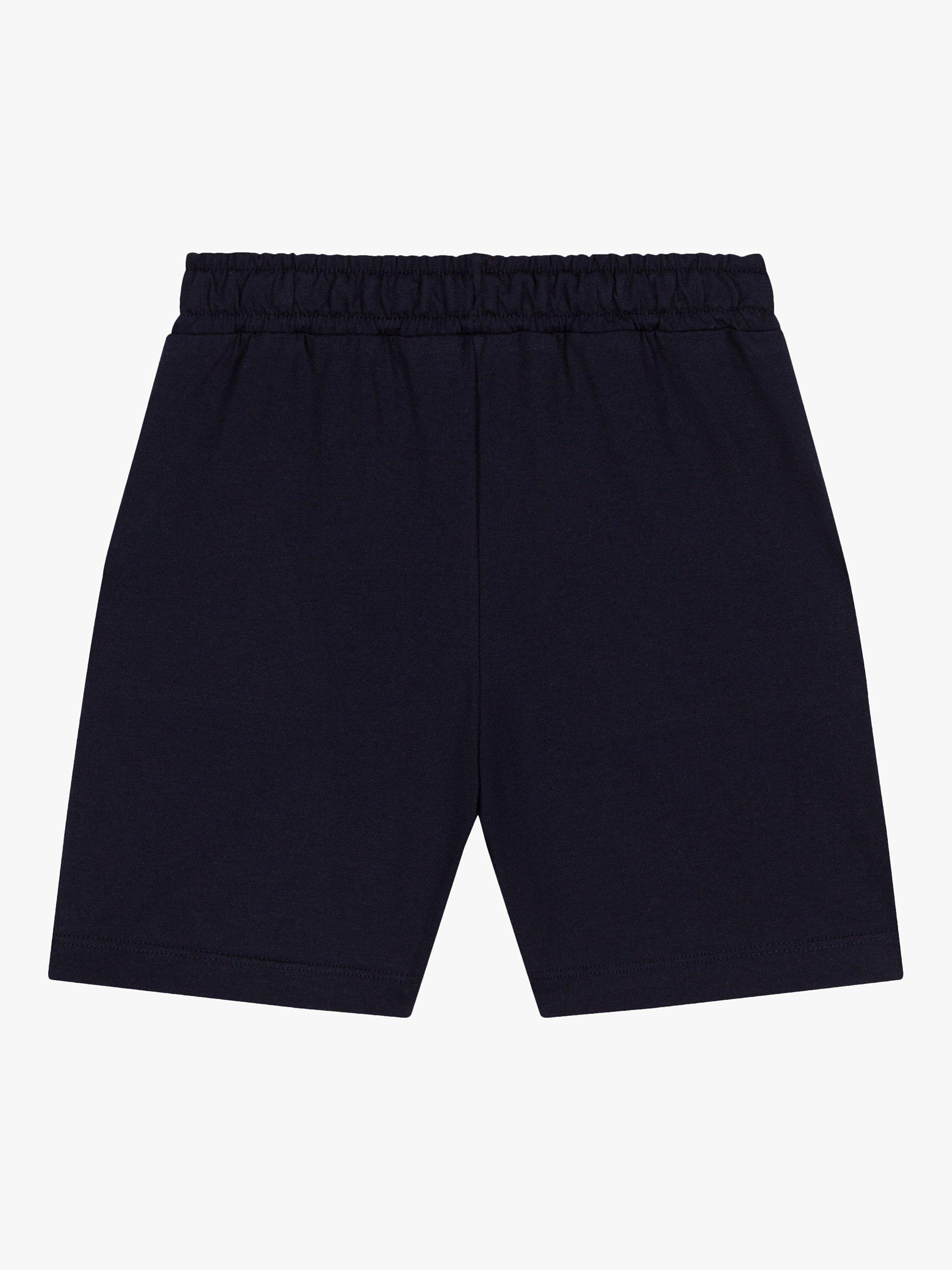 Product image 2 of 3, which shows Petit Bateau Kids' Cotton Pocket Drawstring Shorts, Smoke, 3Y