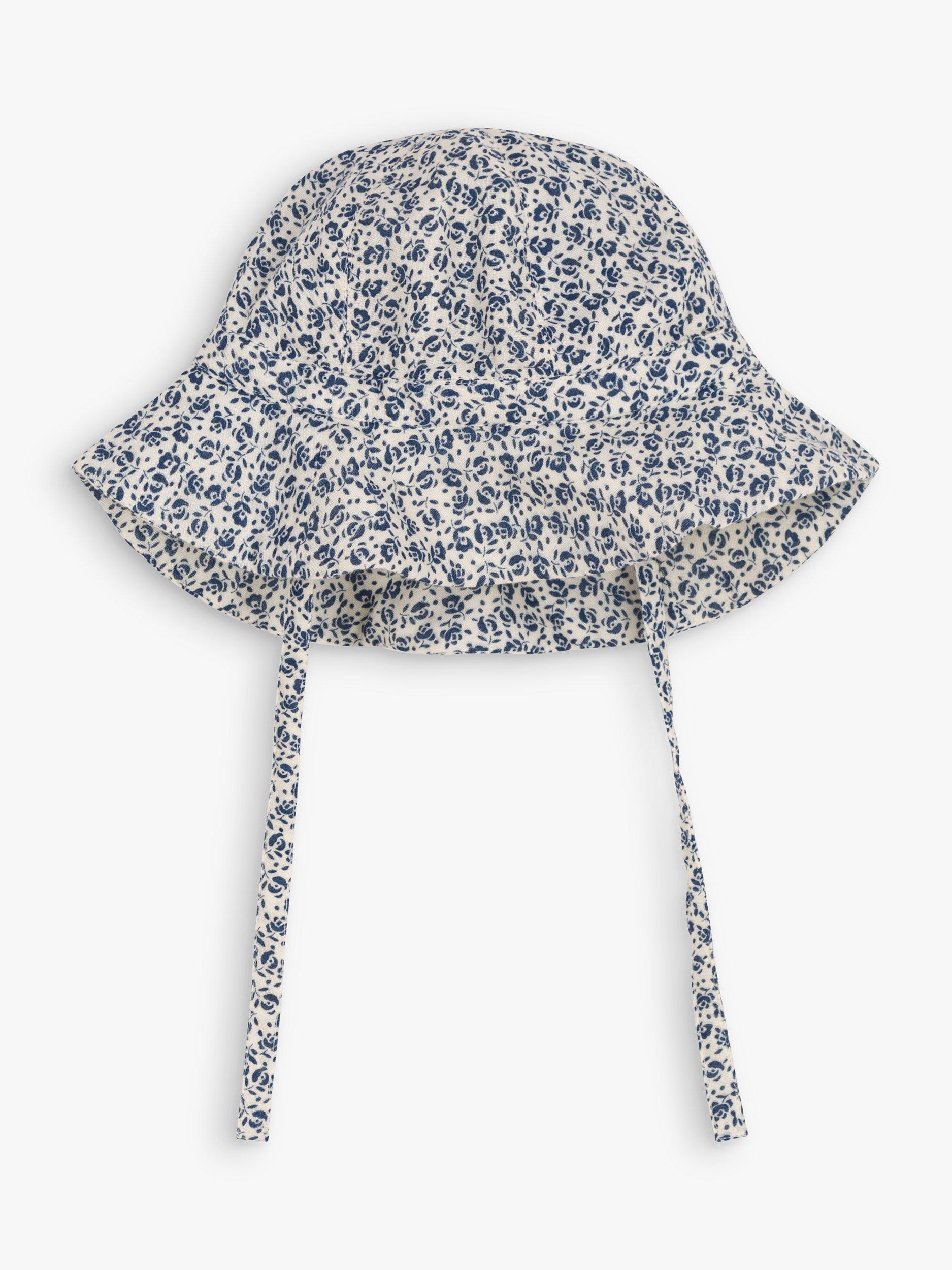 Petit Bateau Baby Floral Print Cotton Gauze Sun Hat