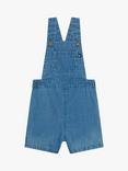 Petit Bateau Baby Denim Dungaree Shorts, Denim Clair