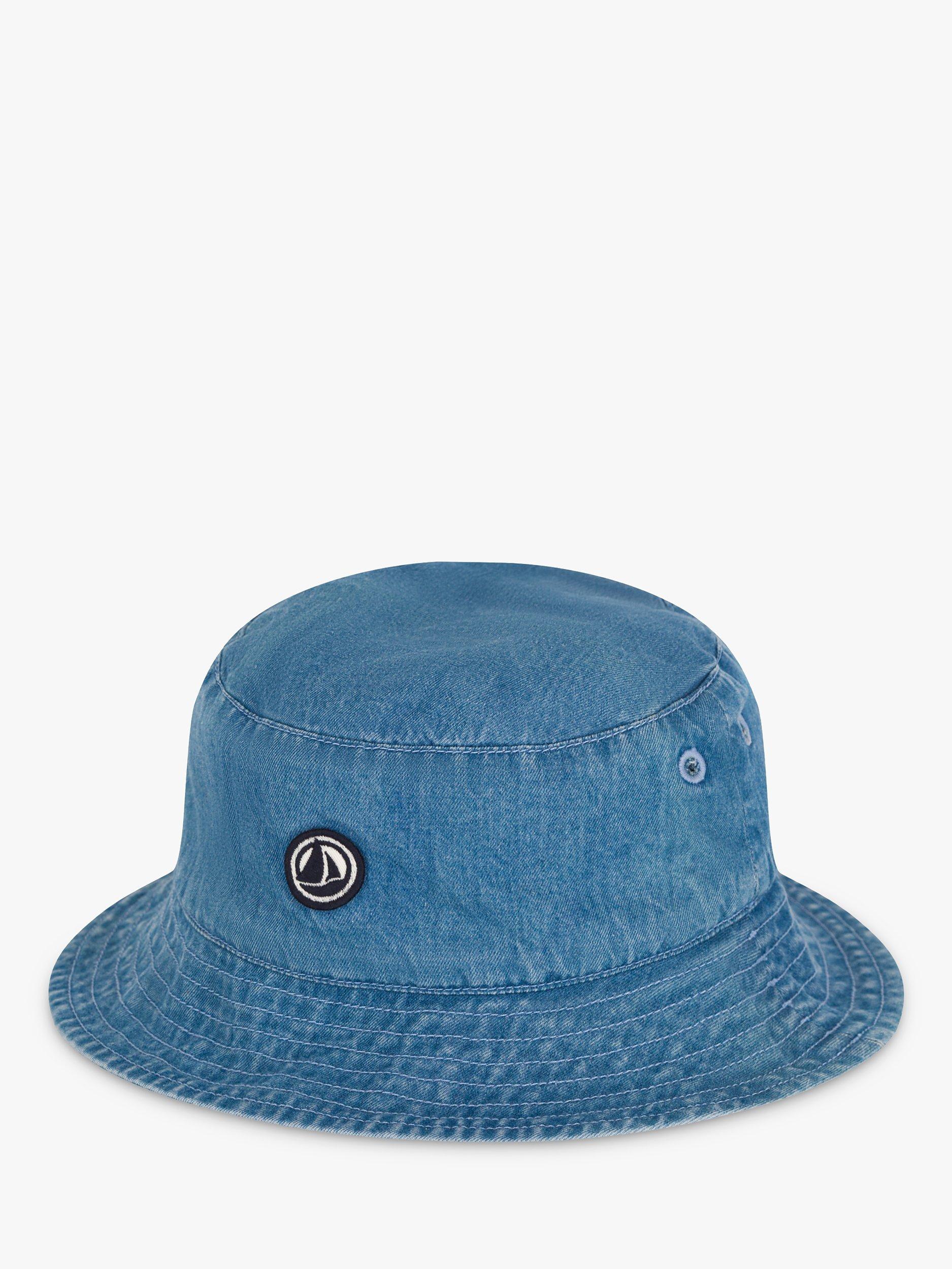 Product image 3 of 4, which shows Petit Bateau Kids' Logo Solid Bucket Hat, Denim Clair, 6-8 years