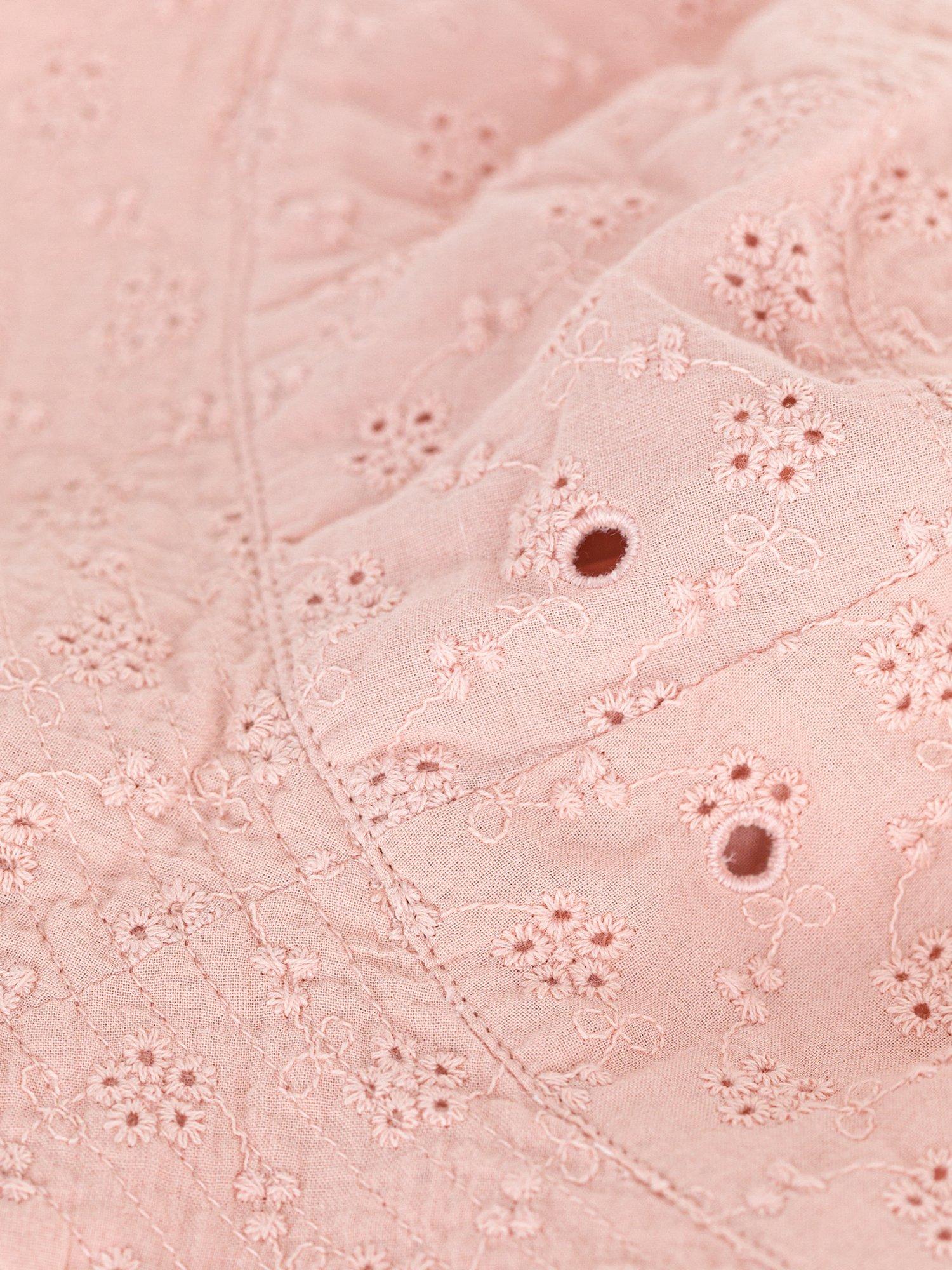 Product image 2 of 2, which shows Petit Bateau Kids' Broderie Anglaise Bucket Hat, Saline, 3-4Y