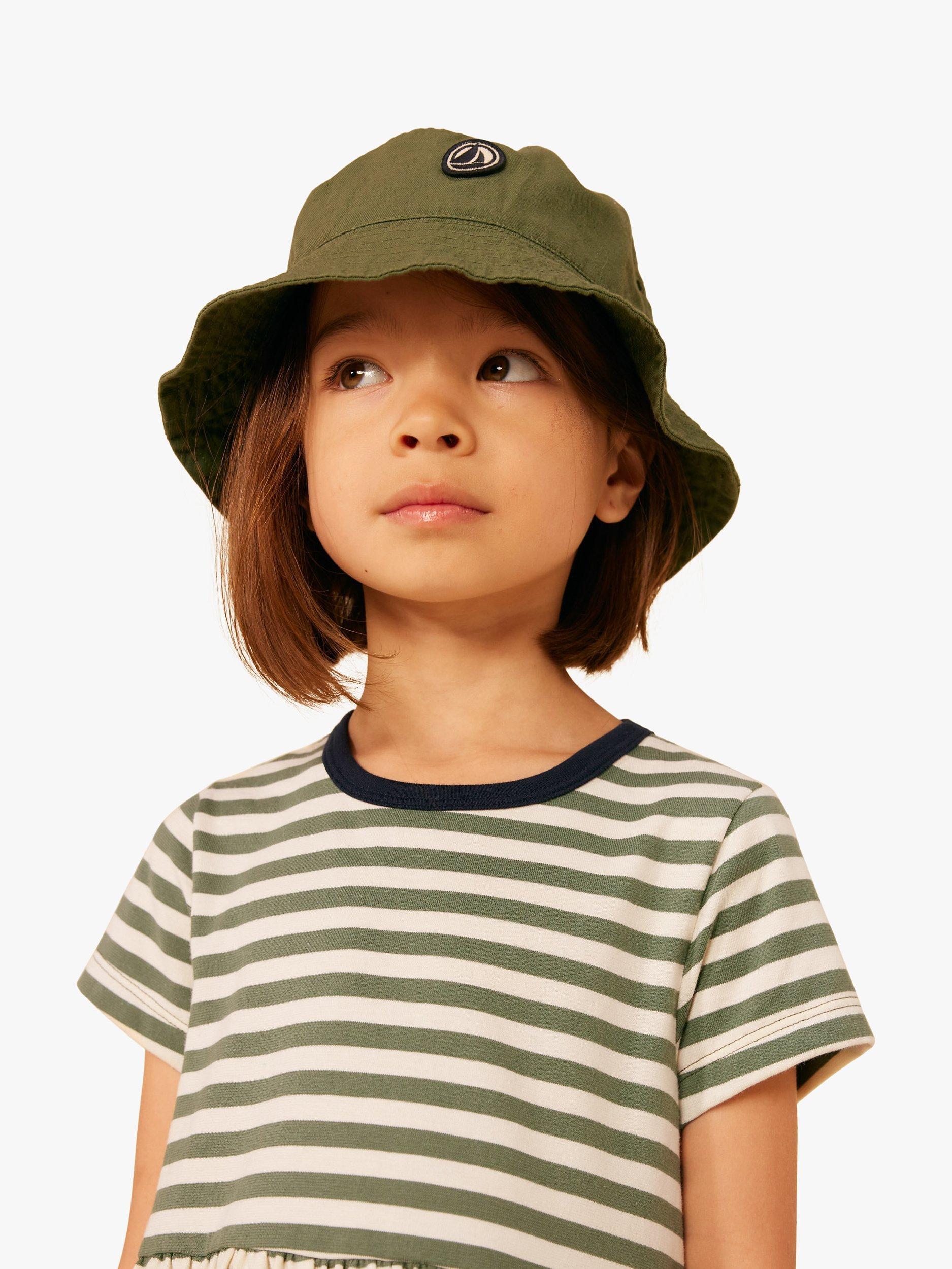 Product image 2 of 5, which shows Petit Bateau Kids' Logo Solid Bucket Hat, Croco, 6-8 years