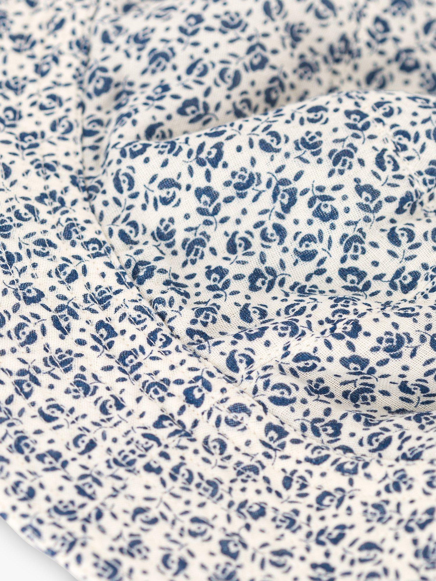 Product image 5 of 5, which shows Petit Bateau Kids' Floral Print Floppy Sun Hat, Avalanche/Incognito, 3-4Y