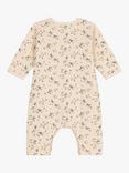 Petit Bateau Baby Bird Print Quilted Tube Knit Jumpsuit, Avalanche/Herbier