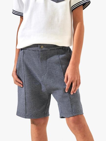 Angel & Rocket Kids' Dawsom Textured Smart Shorts, Navy, Navy