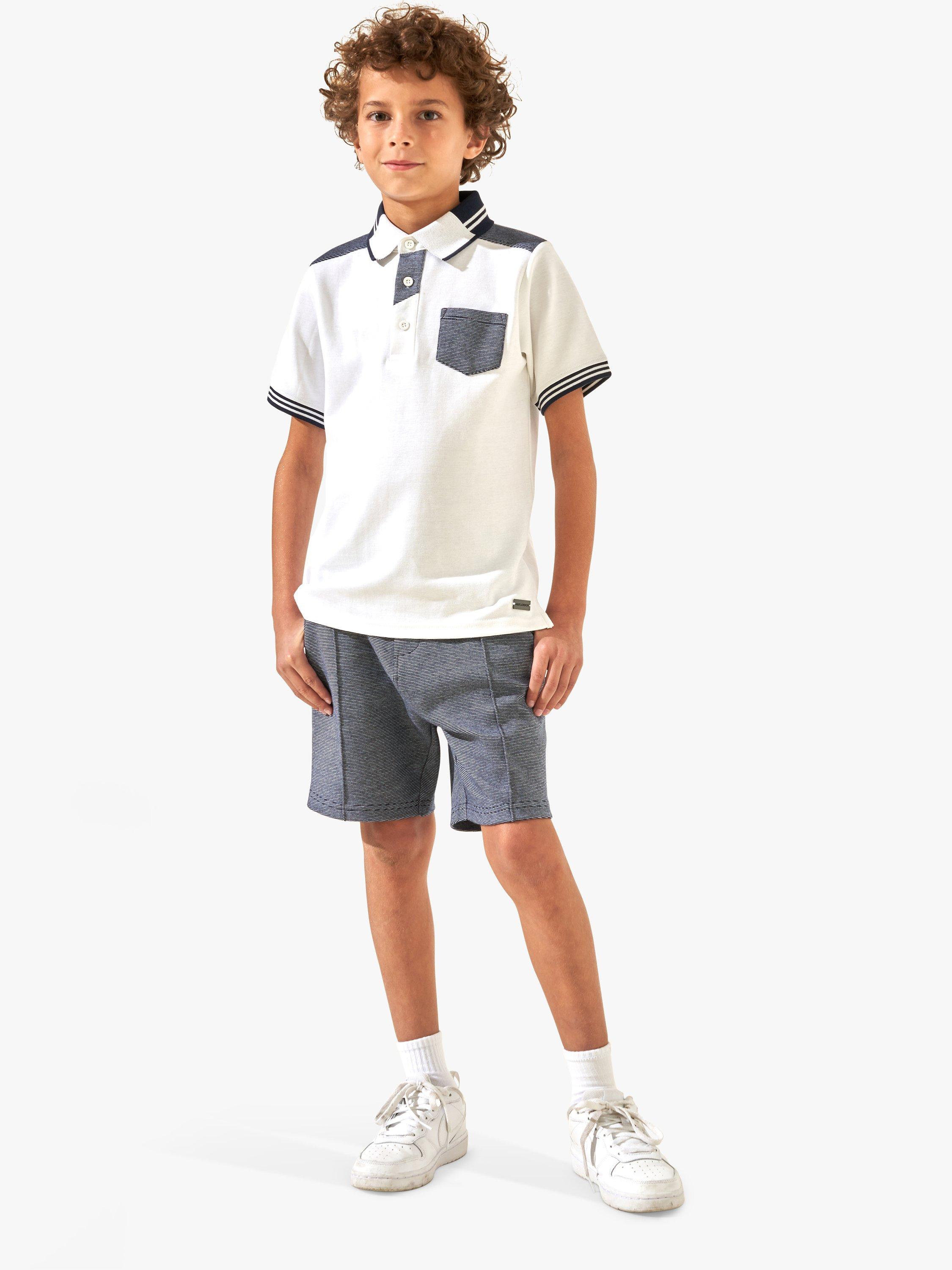 Product image 3 of 6, which shows Angel & Rocket Kids' Dawsom Textured Smart Shorts, Navy, 3Y