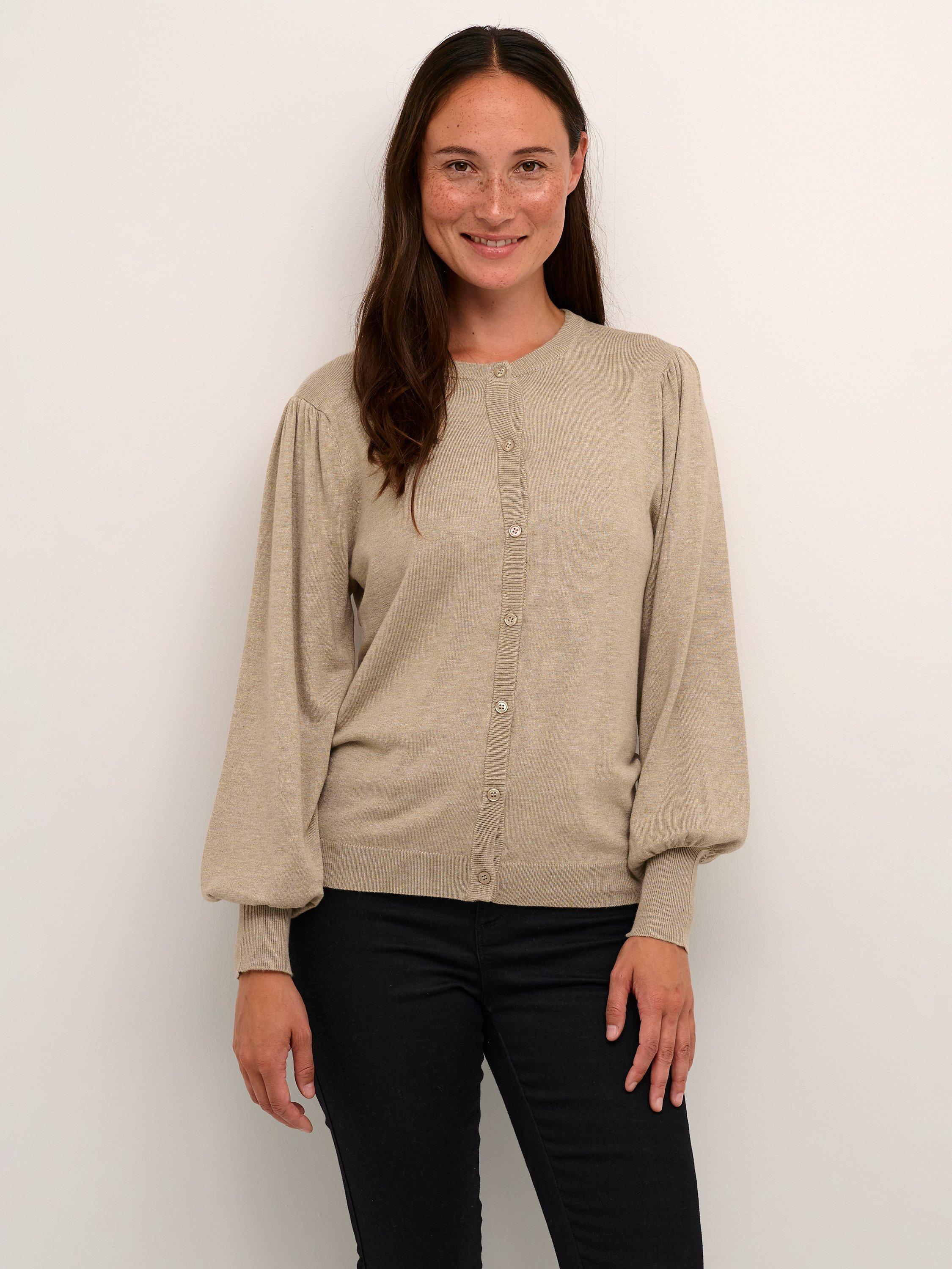 KAFFE Lizza Cardigan, Chinchilla Melange