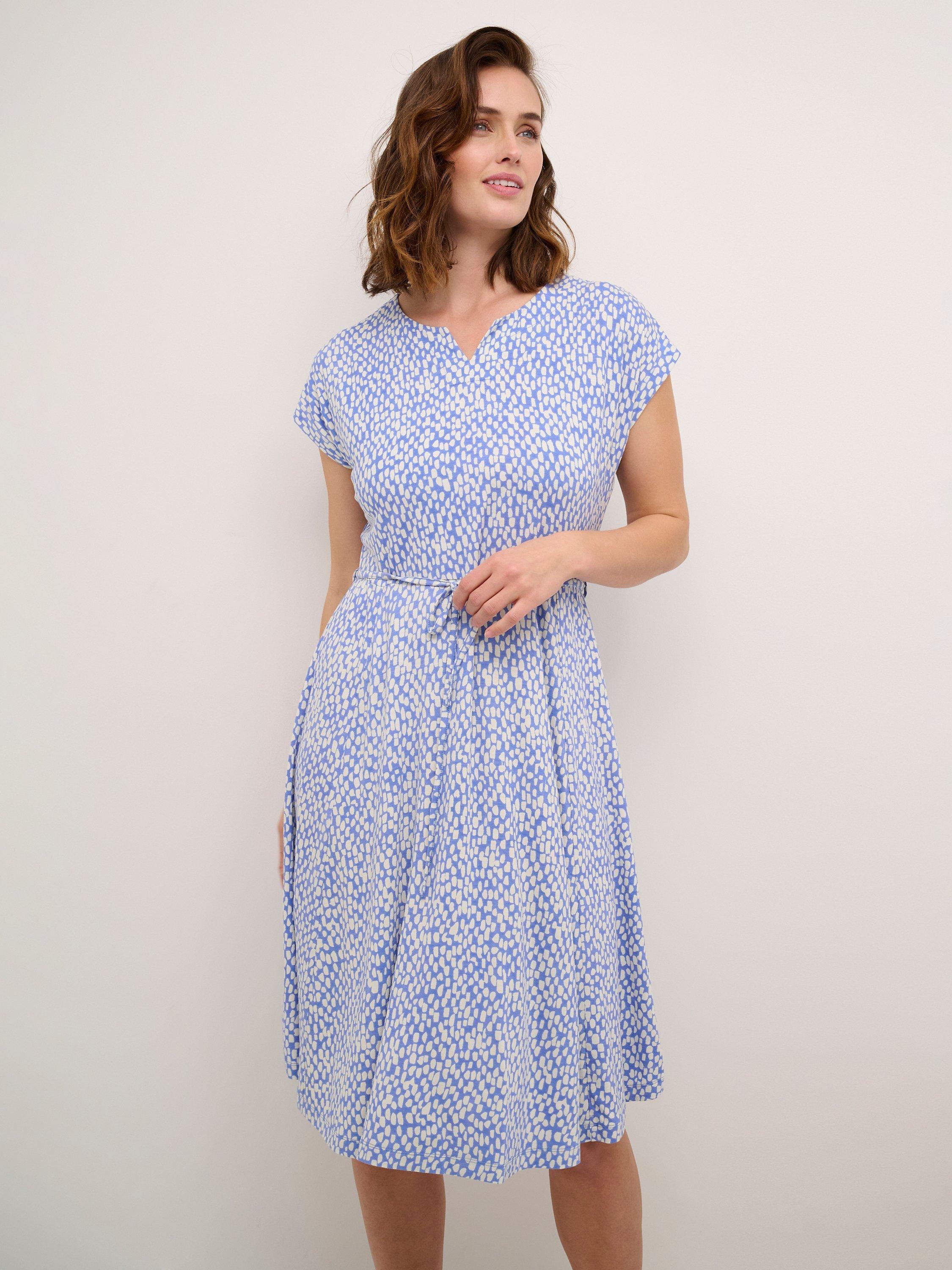 KAFFE Bella Jersey Dress, Ultramatine/Gray