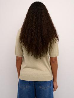 KAFFE Lizza Fine Knit Half Sleeve Top - view 2, Neutral