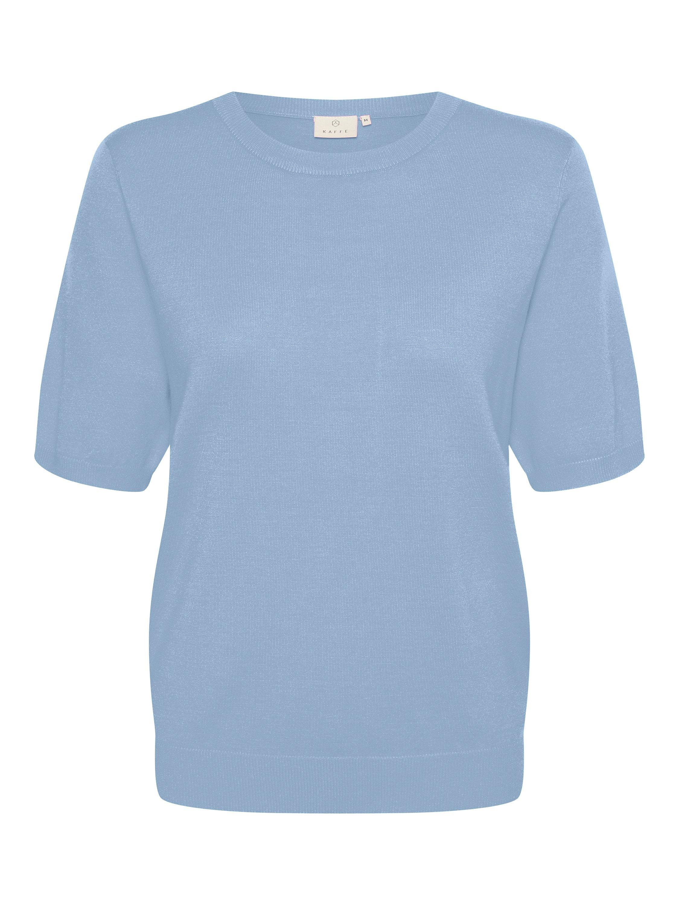 Product image 5 of 6, which shows KAFFE Lizza Short Sleeve Knitted Jumper, Faded Denim, XS