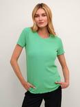 KAFFE Drew Short Sleeve Rib Knit T-Shirt, Gumdrop Green