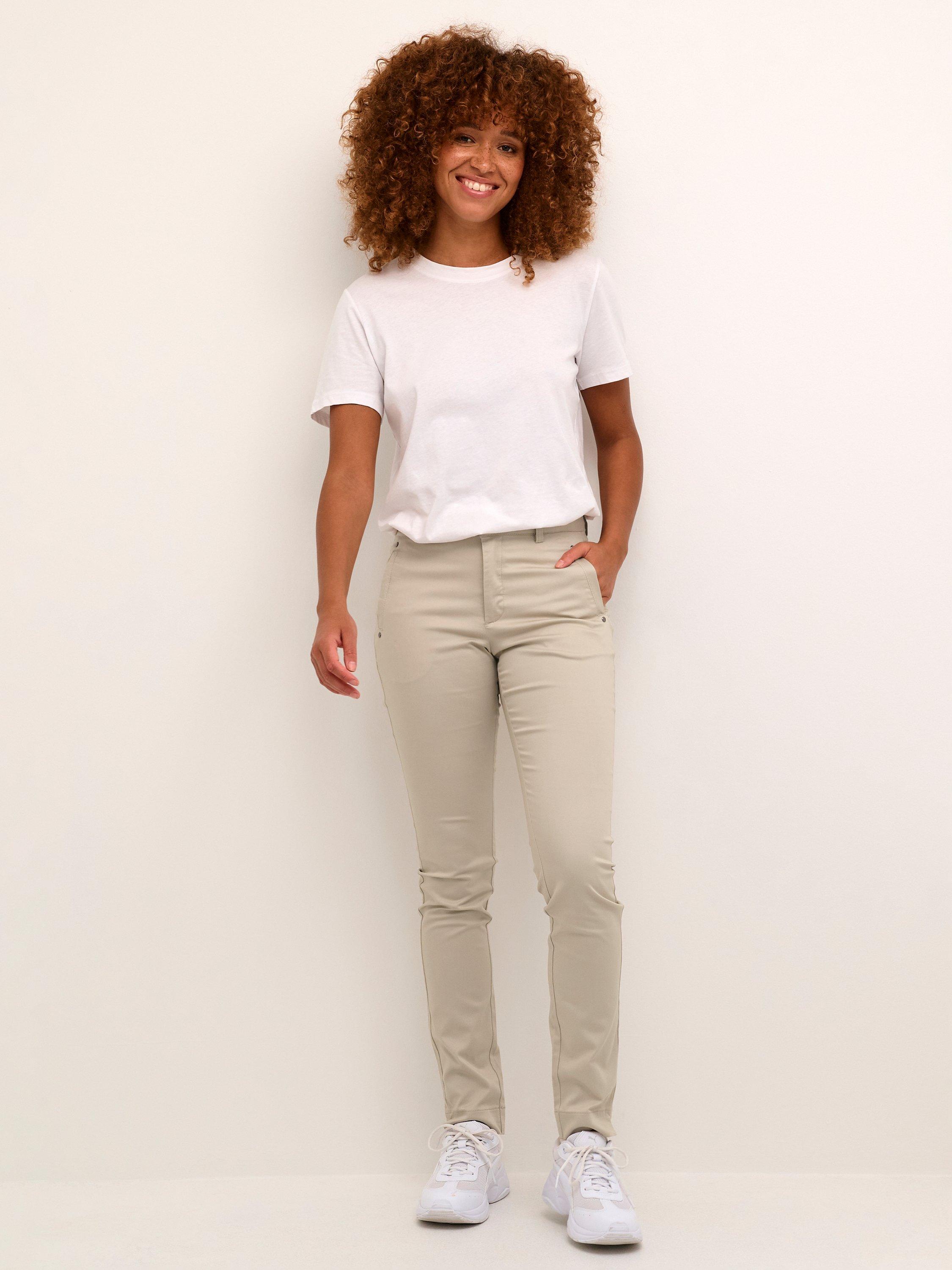 Product image 3 of 6, which shows KAFFE Lea Rivet Trousers, Feather Gray, 8