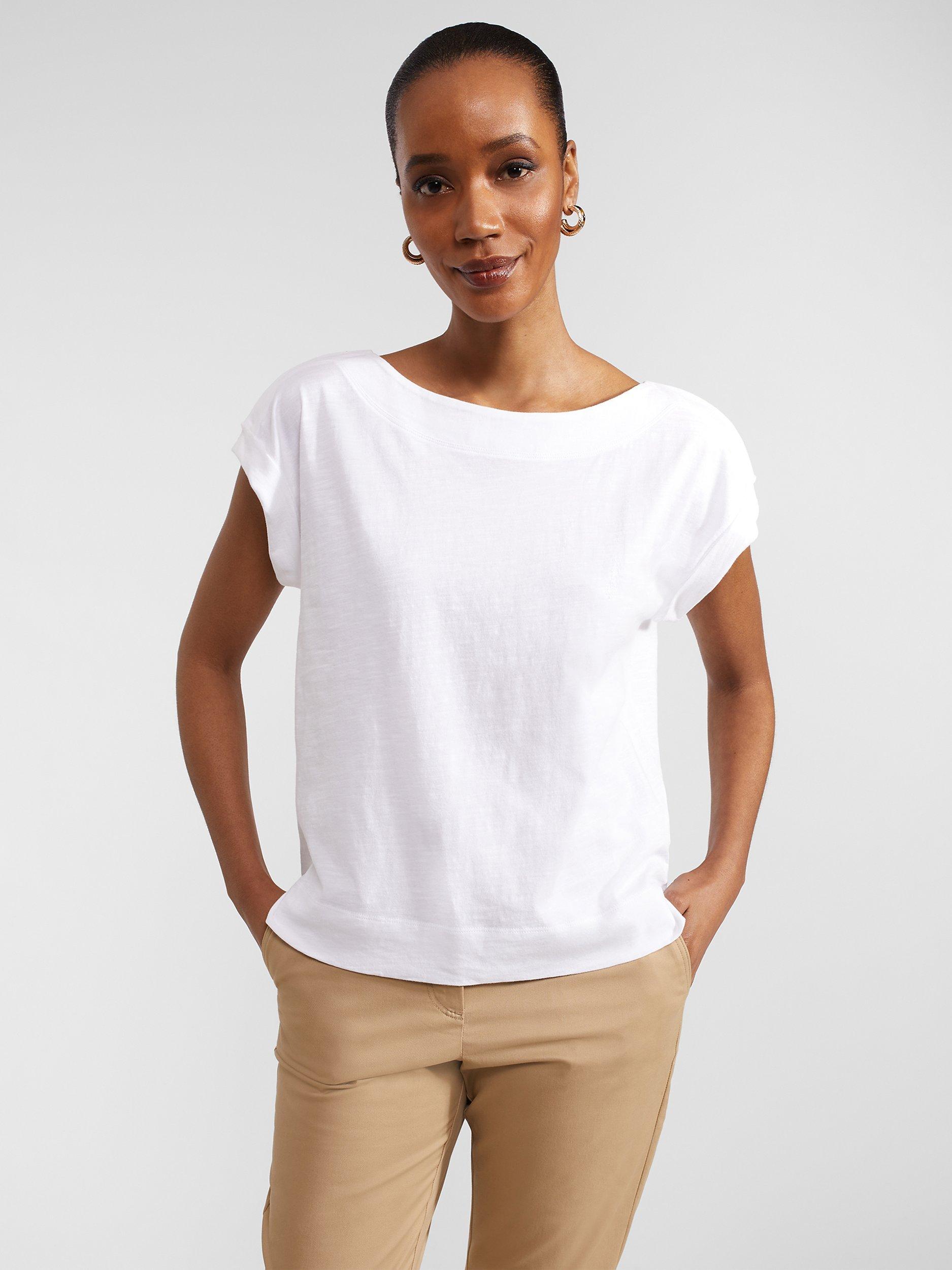 Hobbs Alycia Cotton Slub T-shirt, White