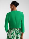 Hobbs Elize Cropped Crepe Jacket, Cilantro Green