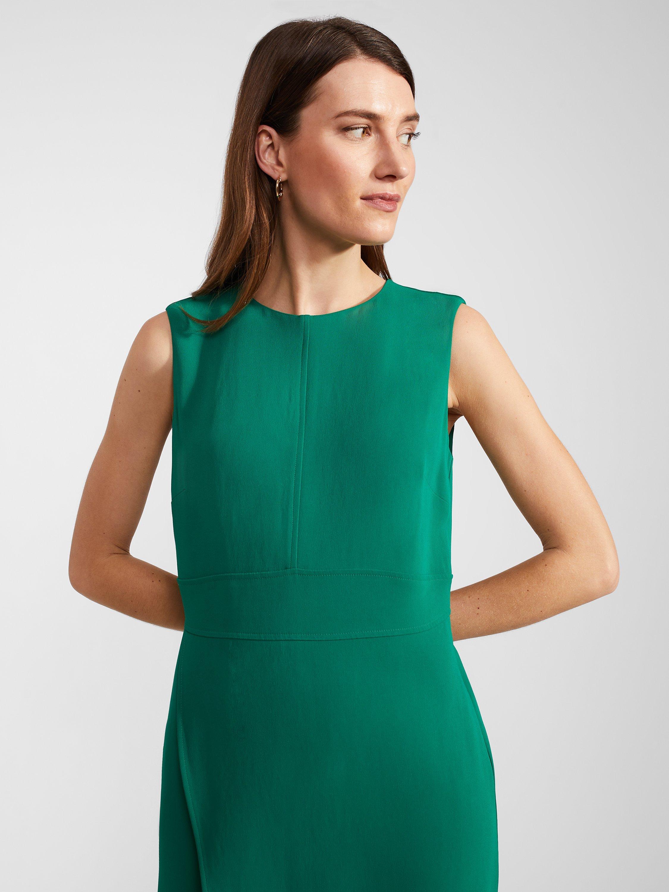 Product image 4 of 7, which shows Hobbs Petite Maura Knee Length Dress, Malachite Green, 6