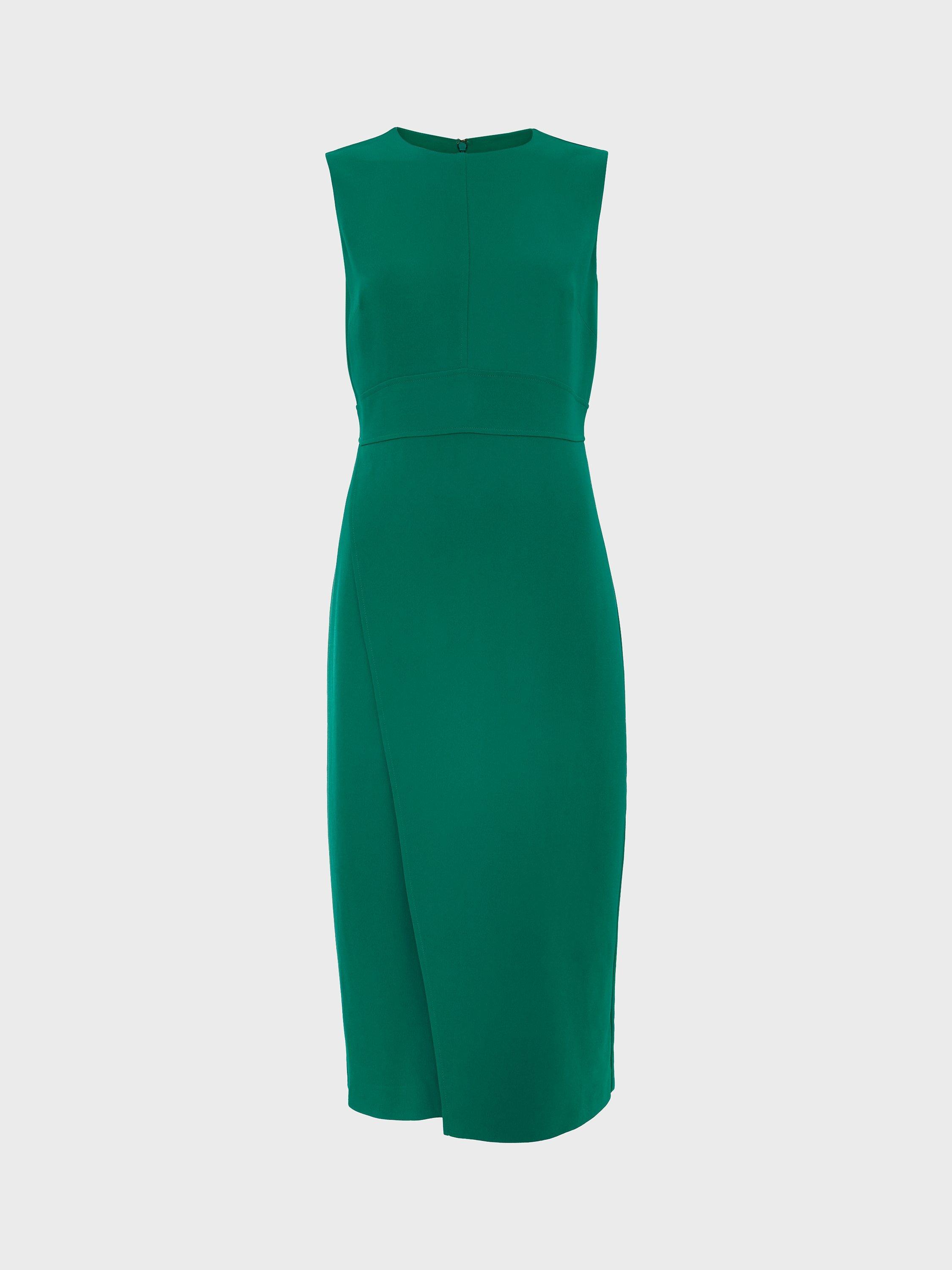 Product image 5 of 7, which shows Hobbs Petite Maura Knee Length Dress, Malachite Green, 6