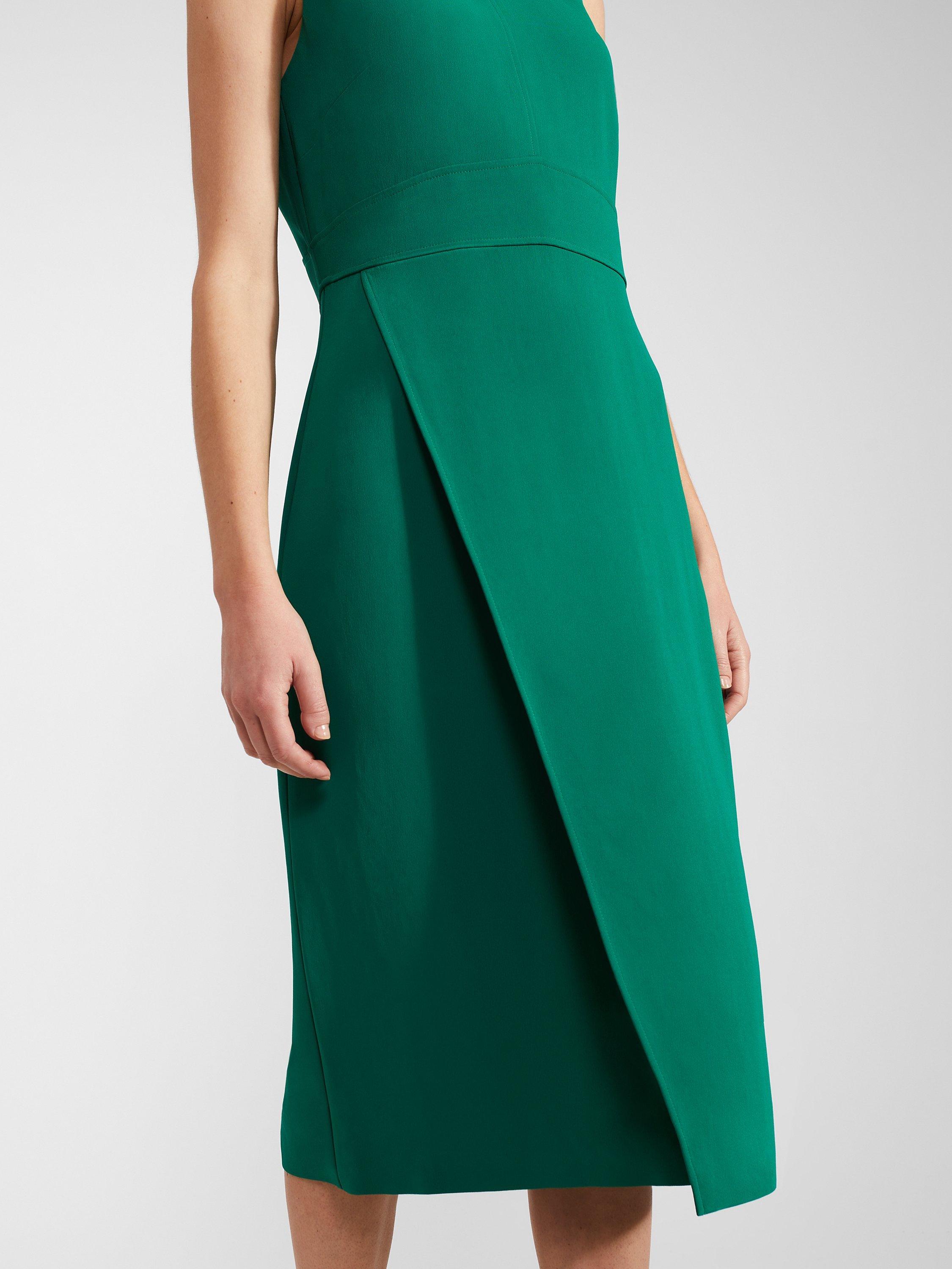 Product image 7 of 7, which shows Hobbs Petite Maura Knee Length Dress, Malachite Green, 6