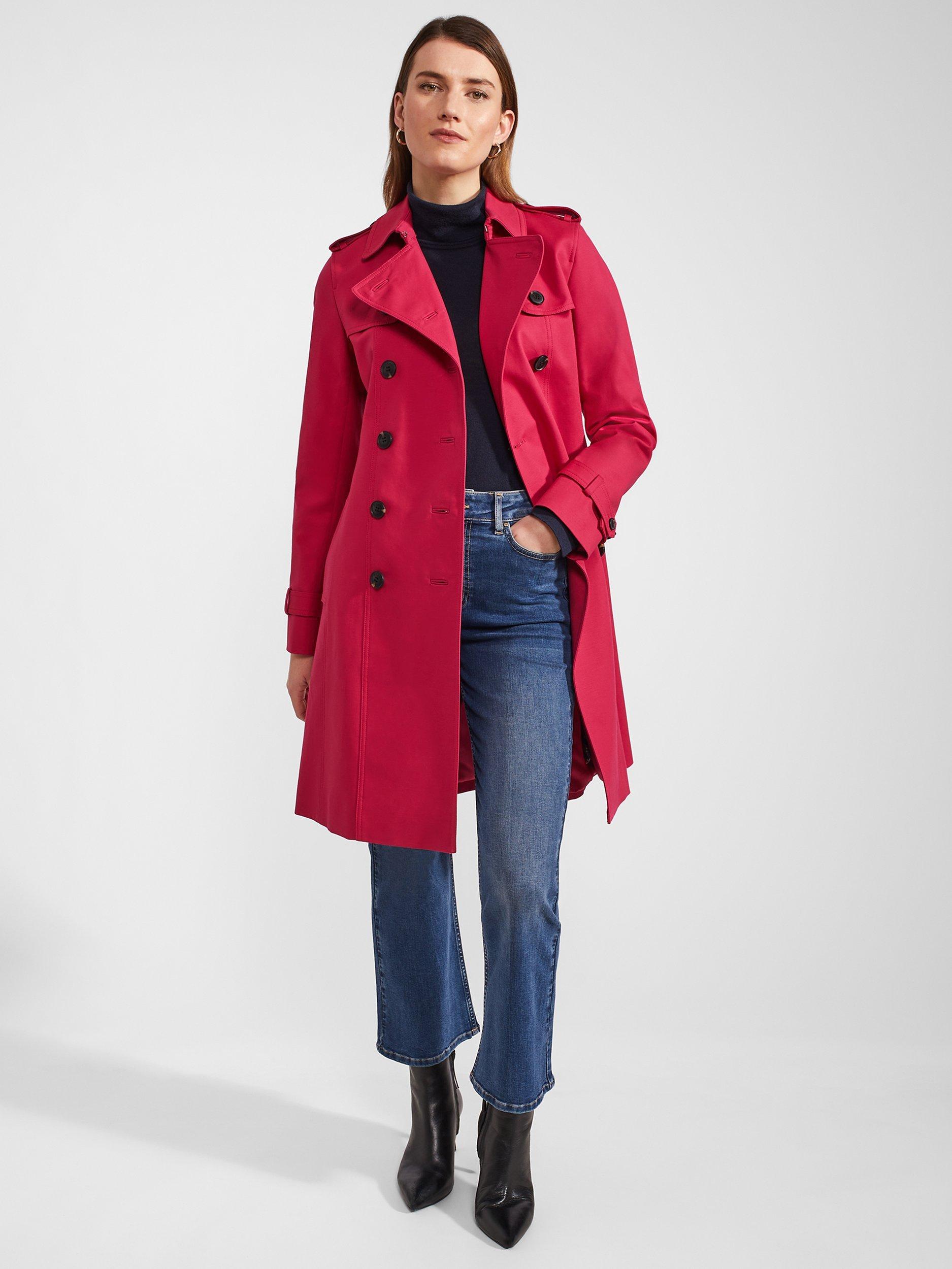 Hobbs Petite Saskia Trench Coat Cerise Pink