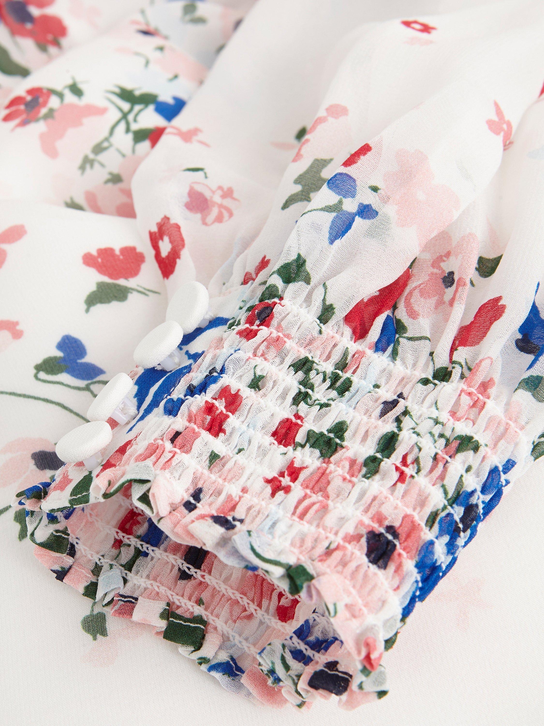 Product image 3 of 8, which shows Hobbs Petite Asher Silk Maxi Dress, Ivory/Multi, 6