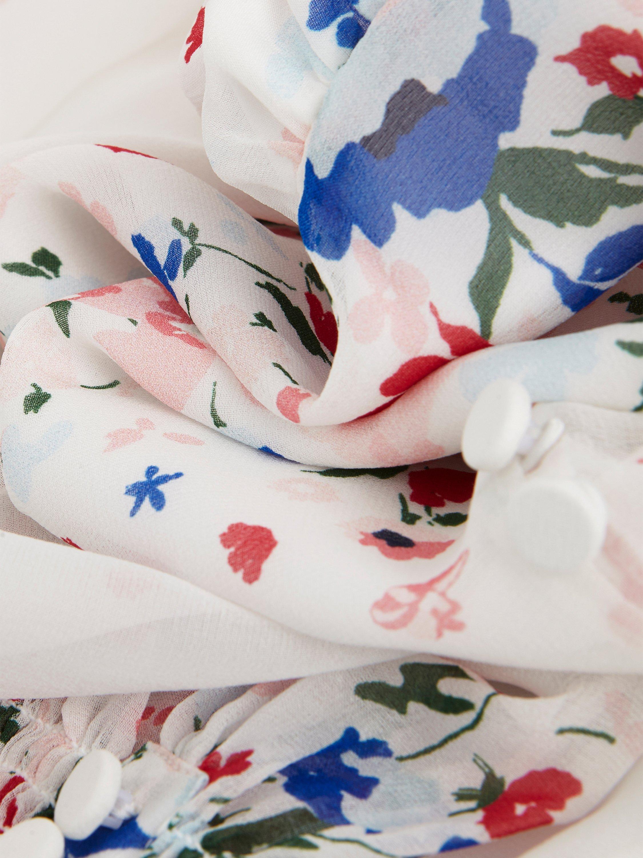 Product image 4 of 8, which shows Hobbs Petite Asher Silk Maxi Dress, Ivory/Multi, 6
