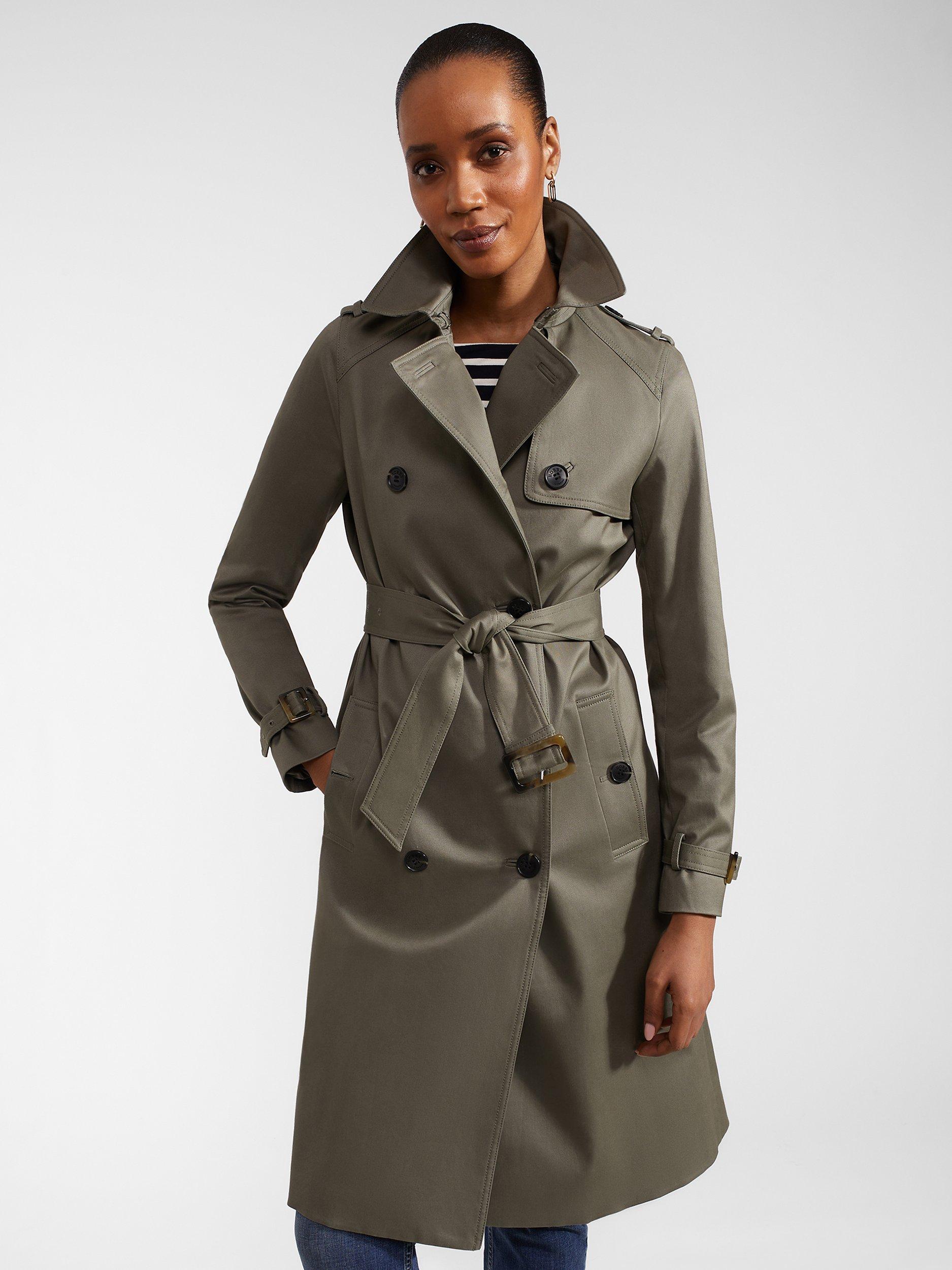 Hobbs Petite Lisa Trench Coat Olive Green