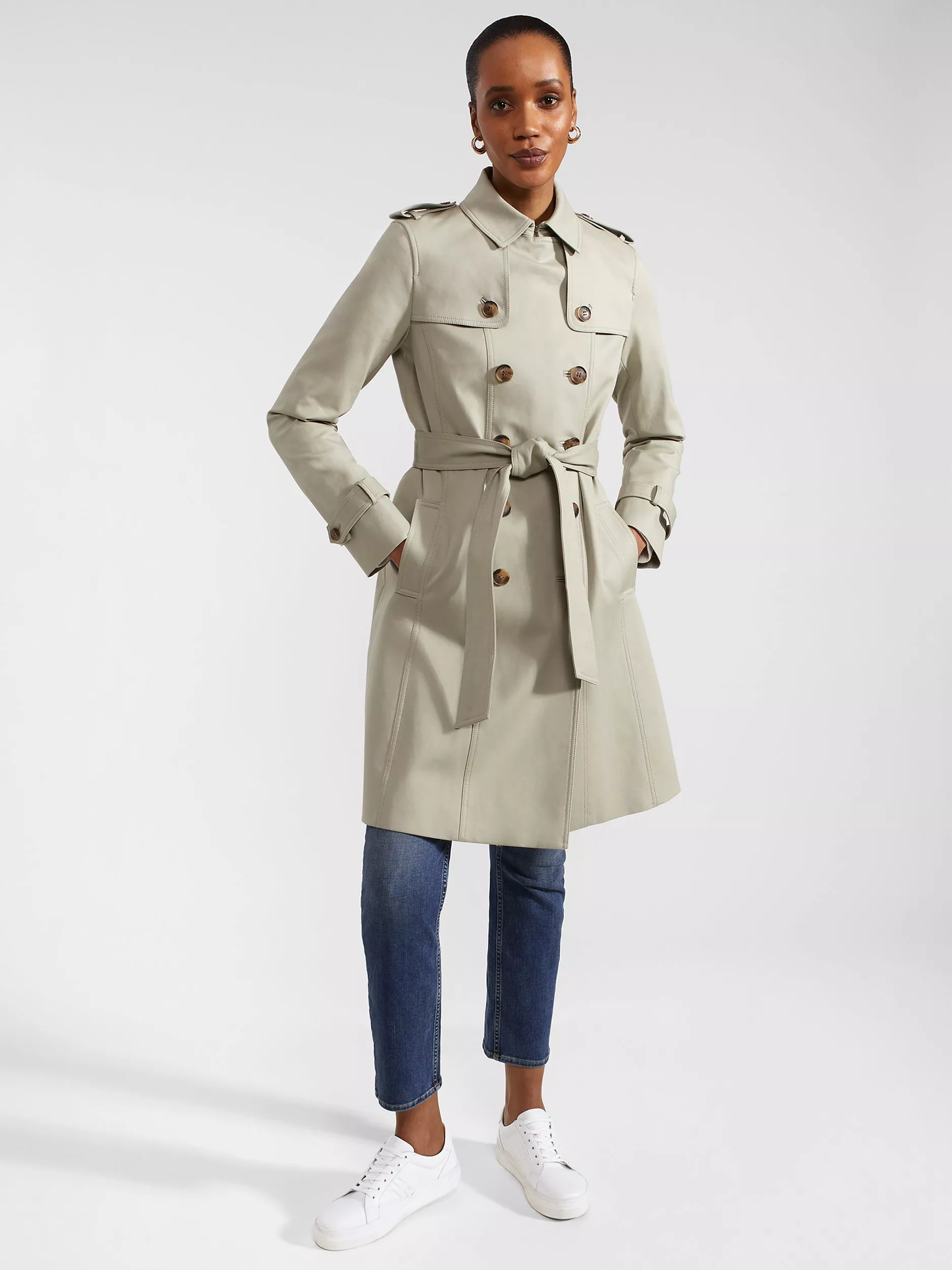 Knee length trench coat hotsell