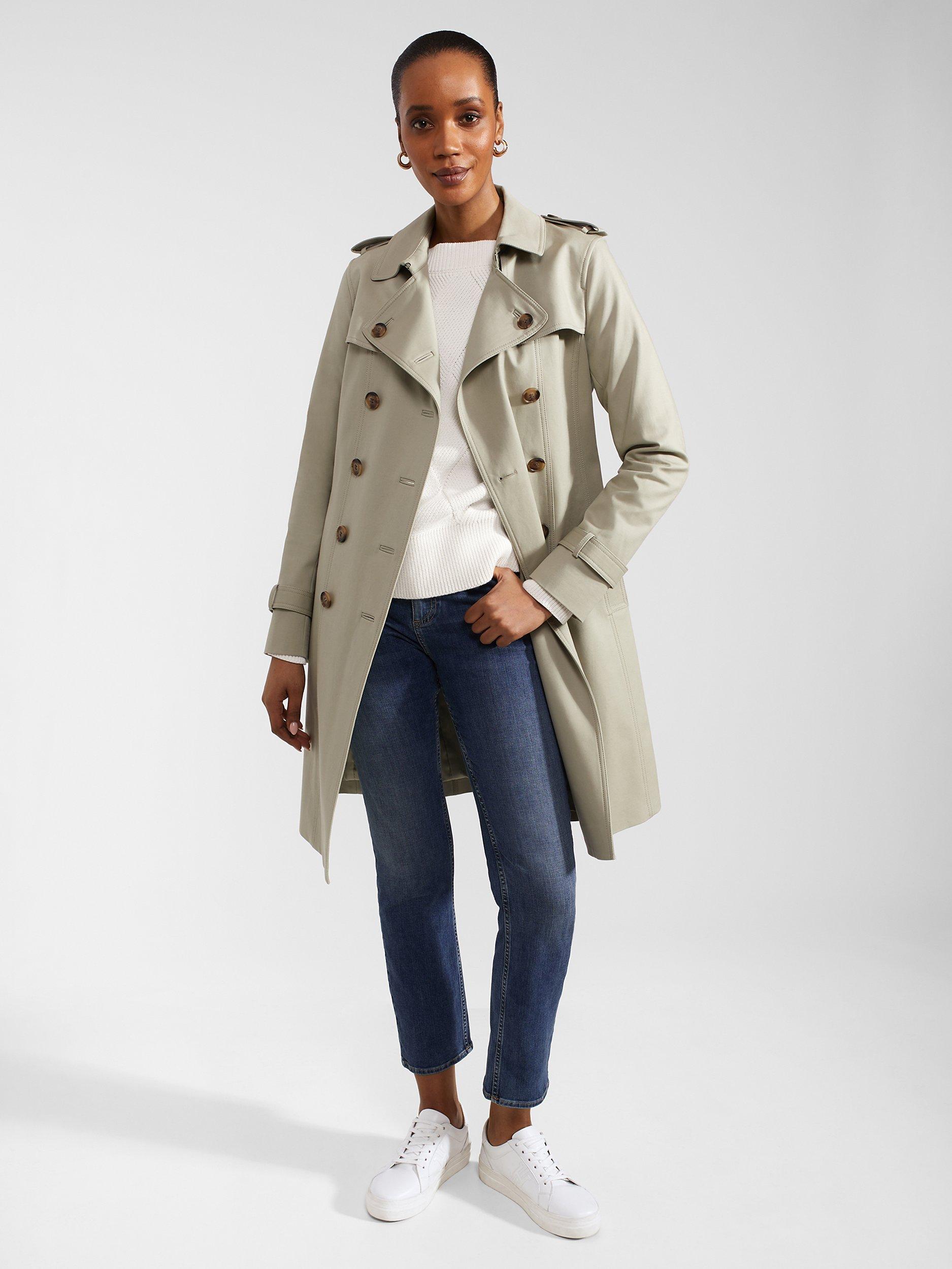 Hobbs Petite Saskia Trench Coat Sage Green 16