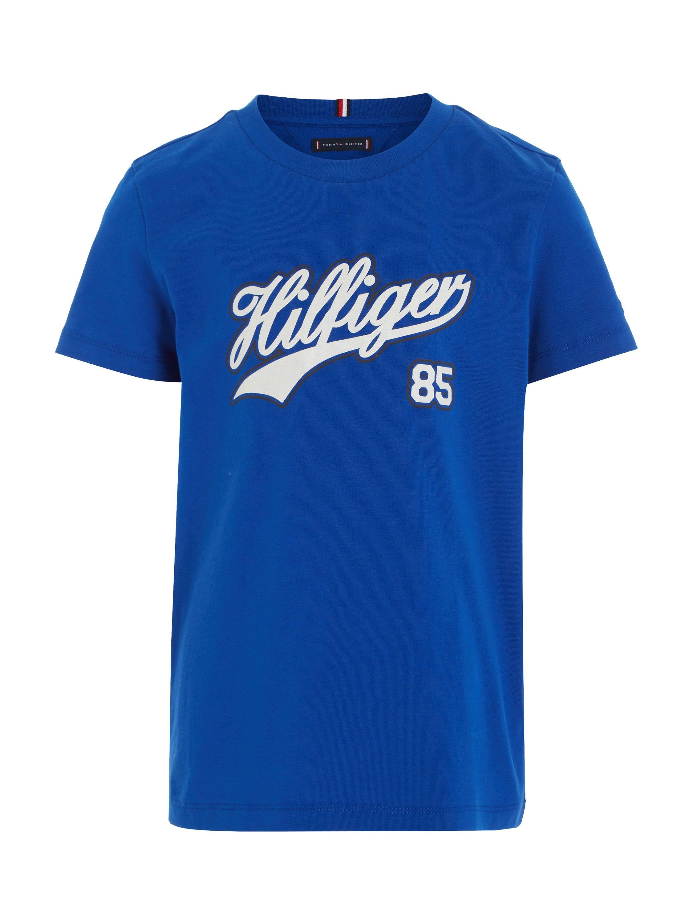 Tommy Hilfiger Kids' Hilfiger Script Logo T-Shirt, Ultra Blue