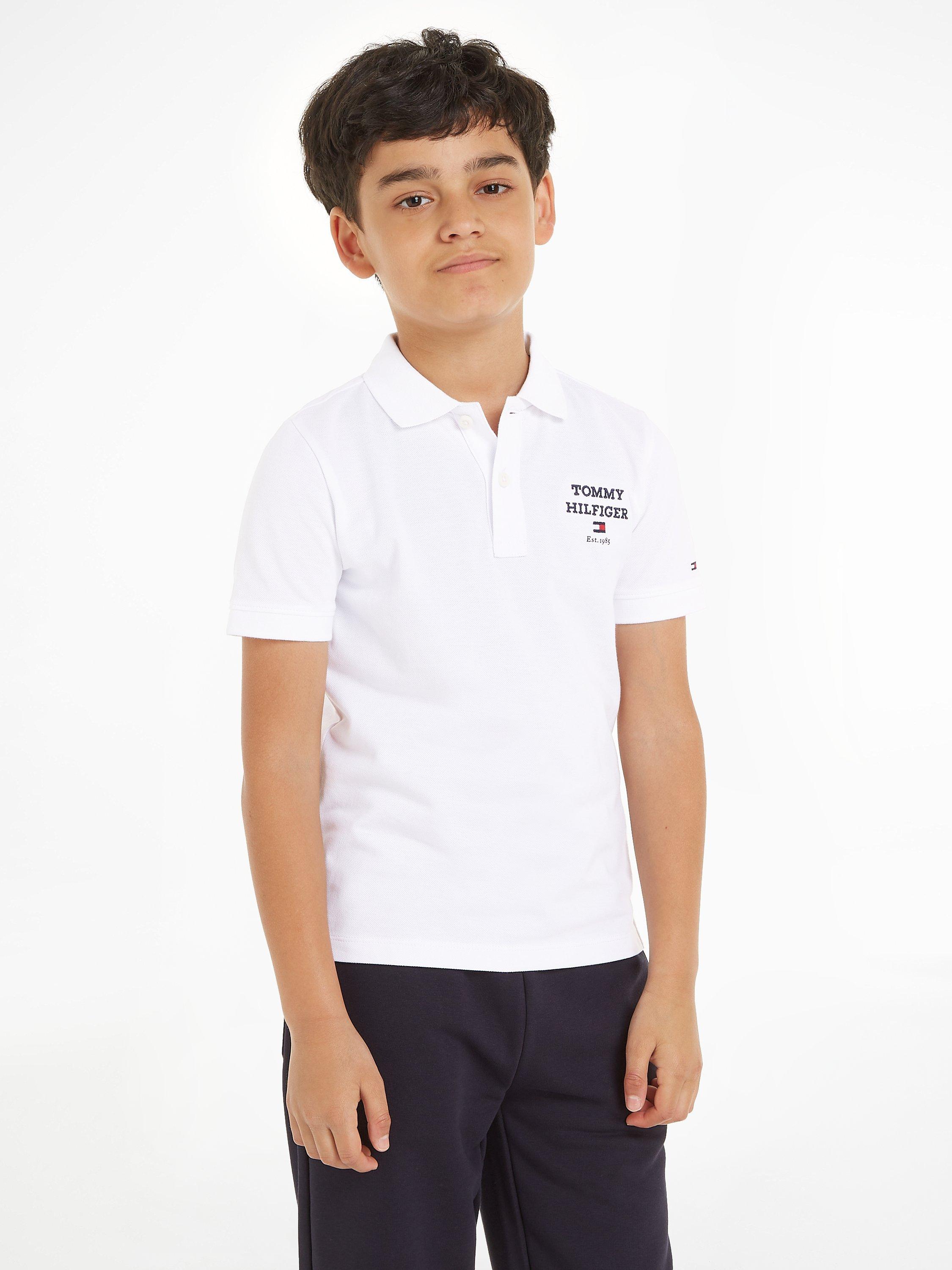 Tommy Hilfiger Kids' Logo Polo Shirt, White