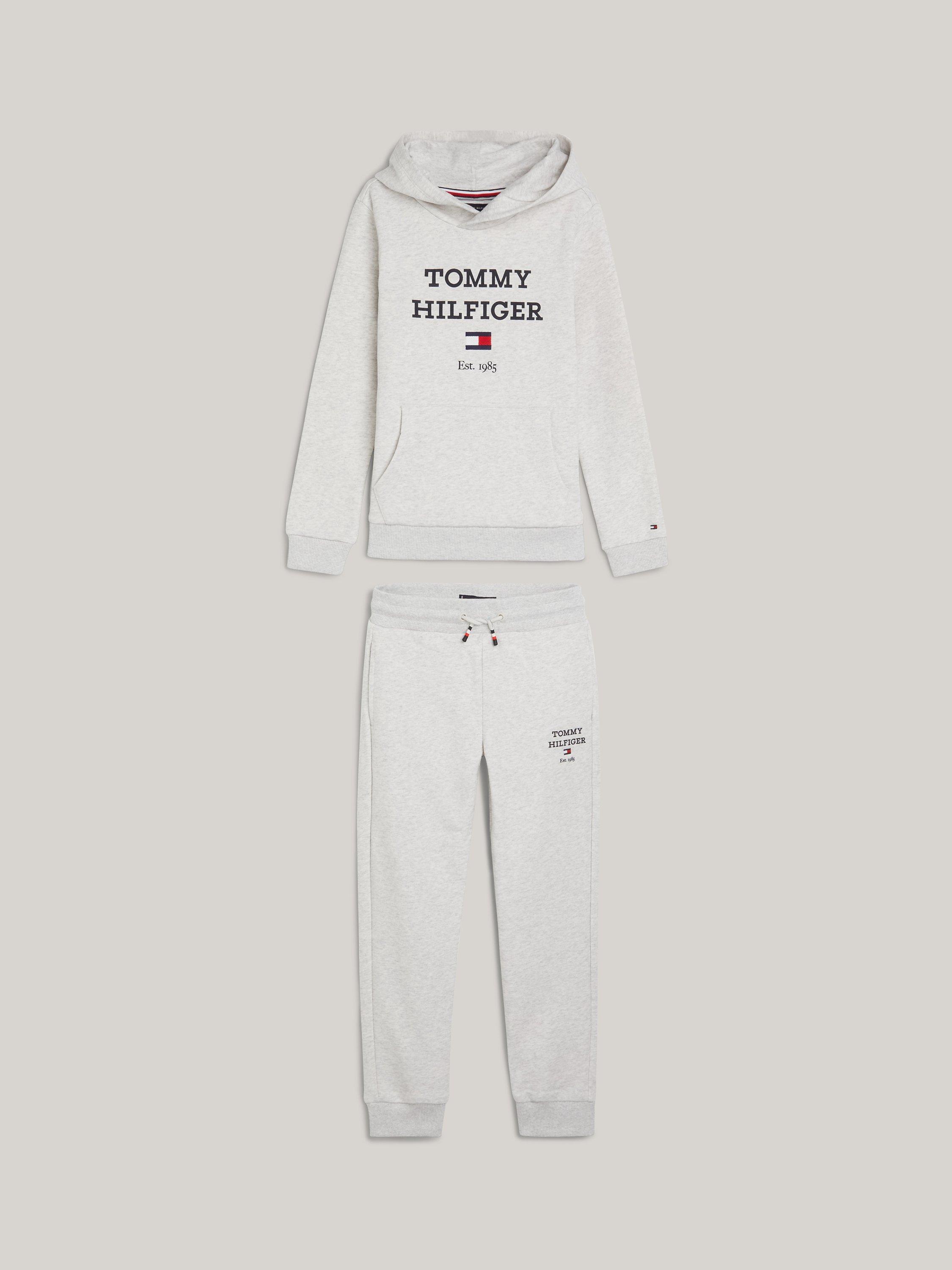 Tommy Hilfiger Kids' Logo Hoodie & Joggers Set, New Light Grey