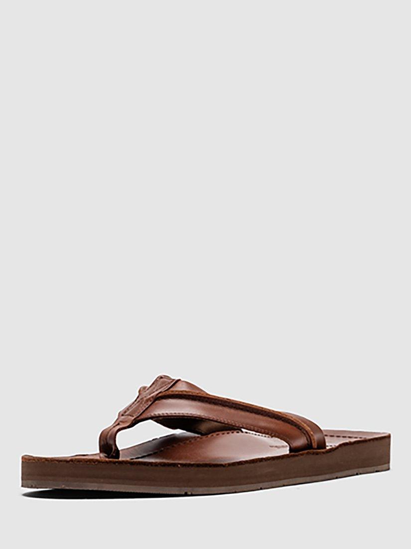 Product image 11 of 11, which shows Rodd & Gunn Piha Leather T-Bar Sandals, Cognac Pull Up, 7